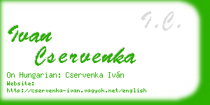 ivan cservenka business card