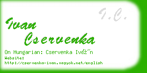 ivan cservenka business card